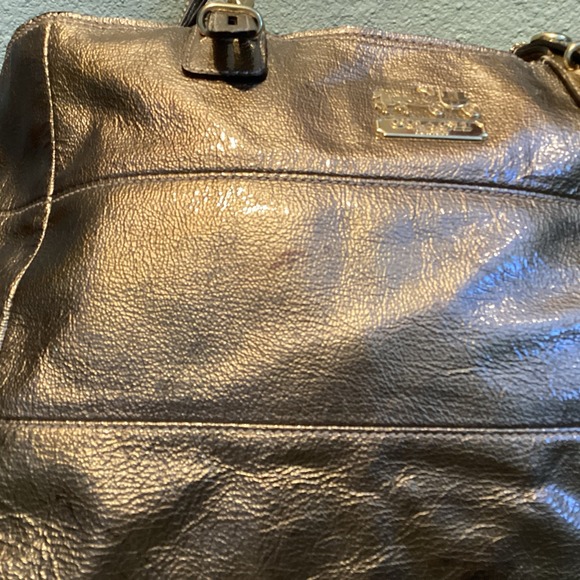 COACH Madison Tribeca Metallic Gold Leather Patent Chain Tote Purse RARE 15373 - Picture 10 of 13